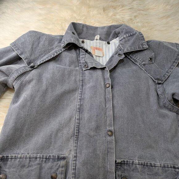 Vintage The Australian Outback Collection grey Denim Duster Jacket Women Small - Picture 11 of 15